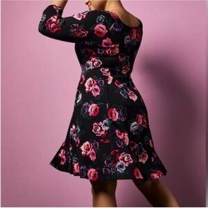NWOT Torrid x Betsey Johnson Black Dress with Pink Floral Design
